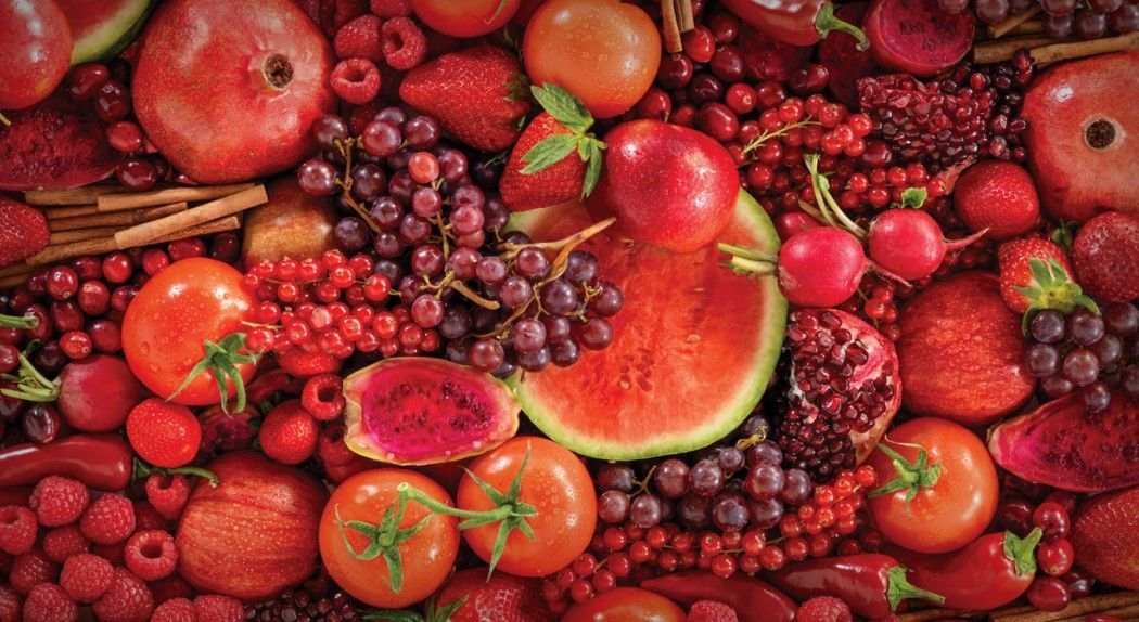 Frutas y verduras de color rojo